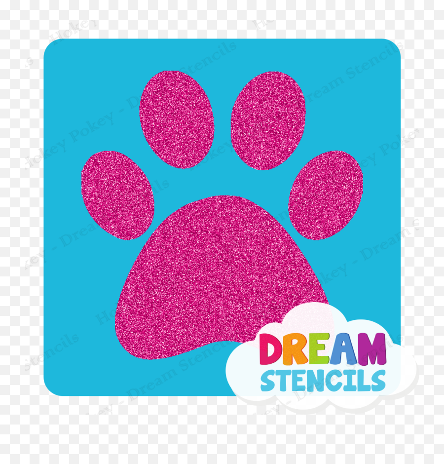 Paw Print Glitter Tattoo Stencil - Hp283 5pc Pack Dot Emoji,Cameleon Emoji