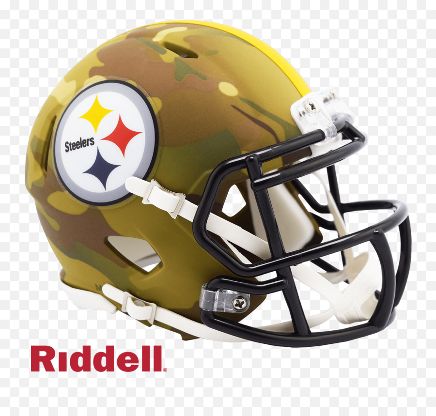 Pittsburgh Steelers - Camo Alternate Speed Riddell Mini Helmet Los Angeles Rams Emoji,Gators Emoticon Georgia Bulldogs