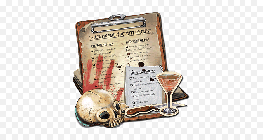 Family Activity Checklist For A Spooktacular Halloween - Martini Glass Emoji,Spooky October Halloween Mass Text With Emojis