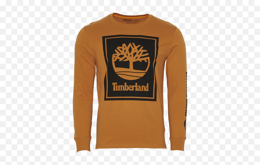 Timberland Mens Long Sleeve Stack Logo - Timberland Logo Emoji,Biys Graphic Emoji Long Sleeves