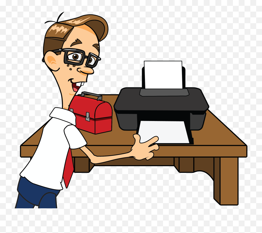 Frustrated Clipart Computer Trouble - Man Using Printer Clipart Emoji,Fax Machine Emoji
