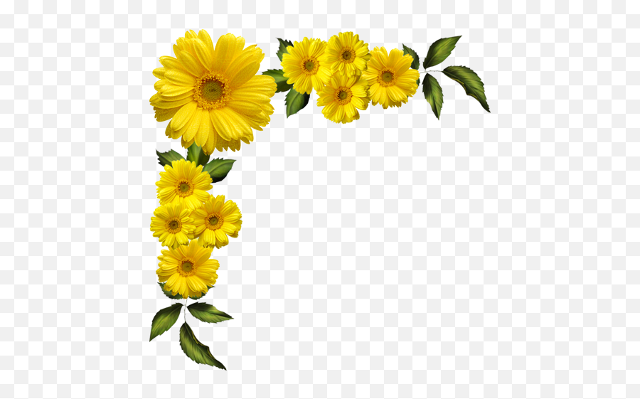 Free Flowers Tumblr Transparent Download Free Flowers - Transparent Background Yellow Floral Png Emoji,Yellow Flower Emoji Png