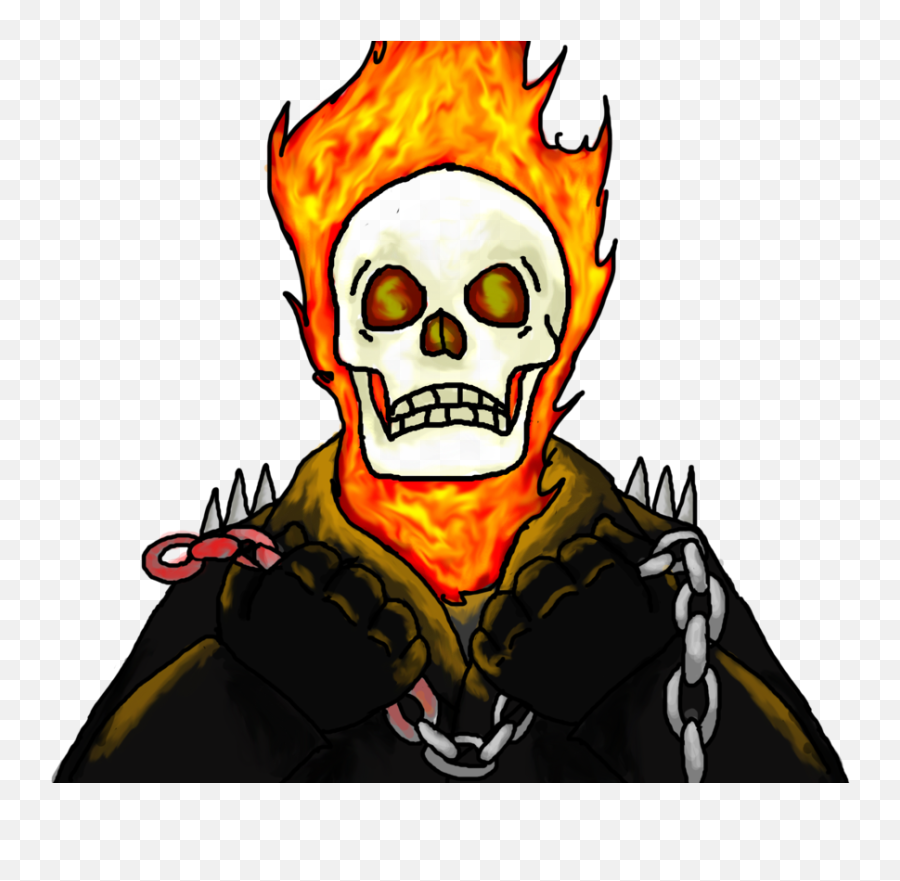 Drawing Marker Ghost Rider Clip Art - Easy Ghost Rider Cartoon Emoji,Ghost Rider In Emojis