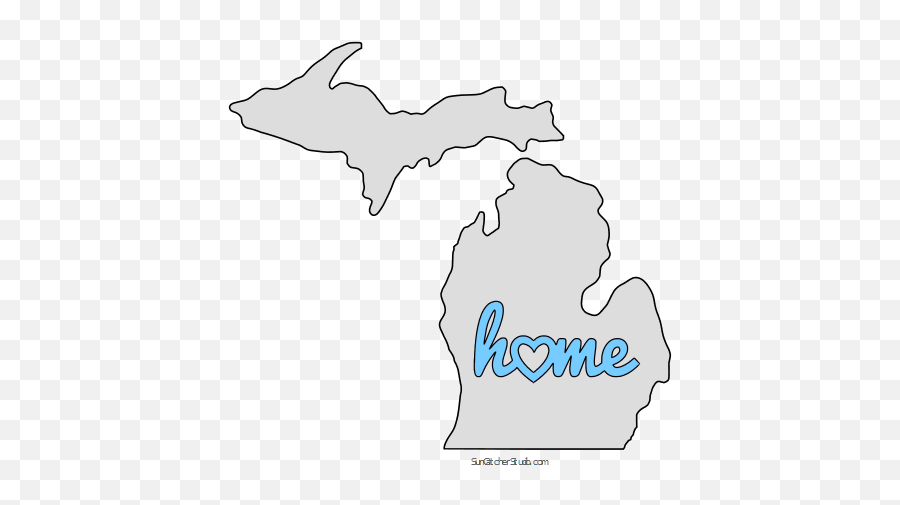 Michigan Outline Png - Michigan Outline Of State Emoji,Michigan State Emoji