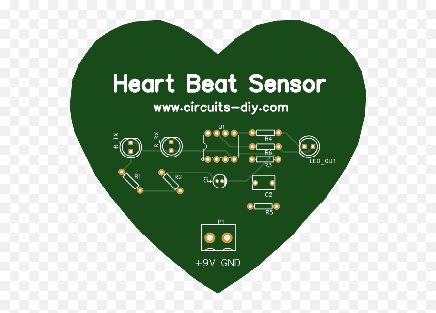 Heart Beat Sensor Circuit - Share Project Pcbway Pcb Layout Pulse Sensor Emoji,Circuit Of Emotion