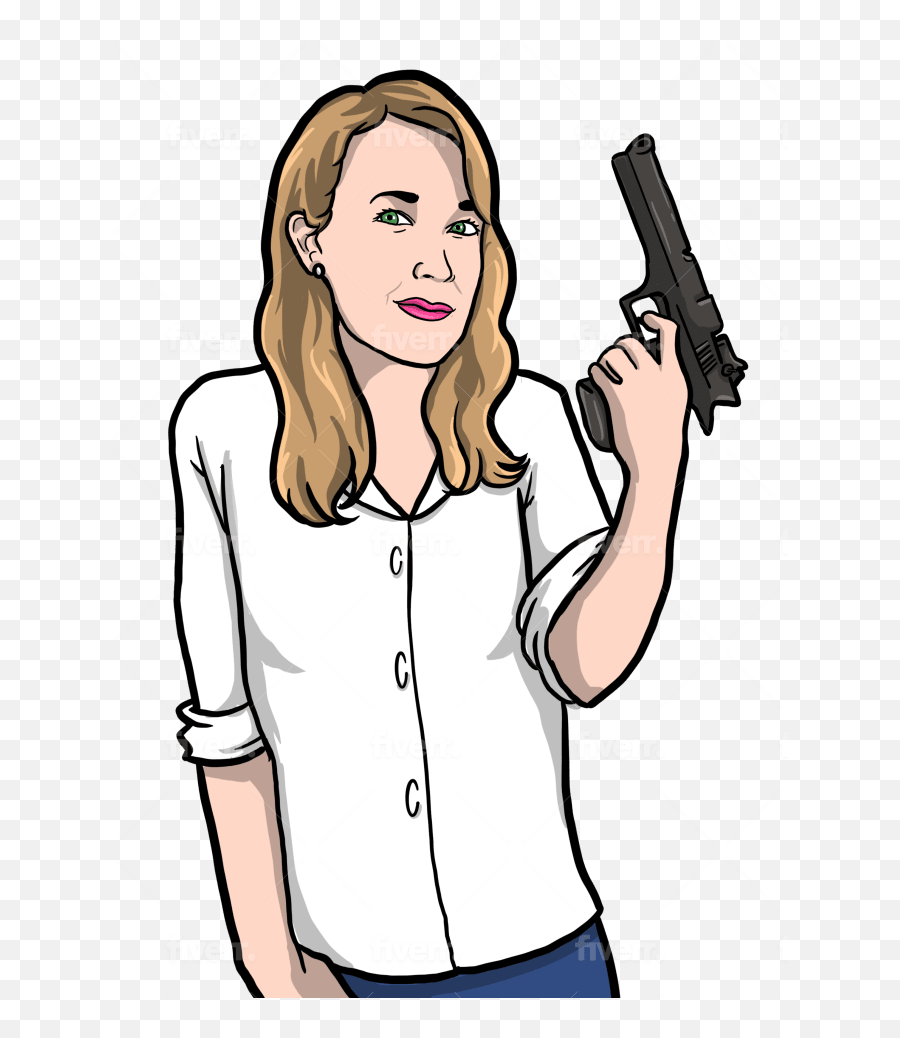 Draw You A Portrait In A Flat And Bold Style Like Archer By - For Women Emoji,Angry Gun Emojis