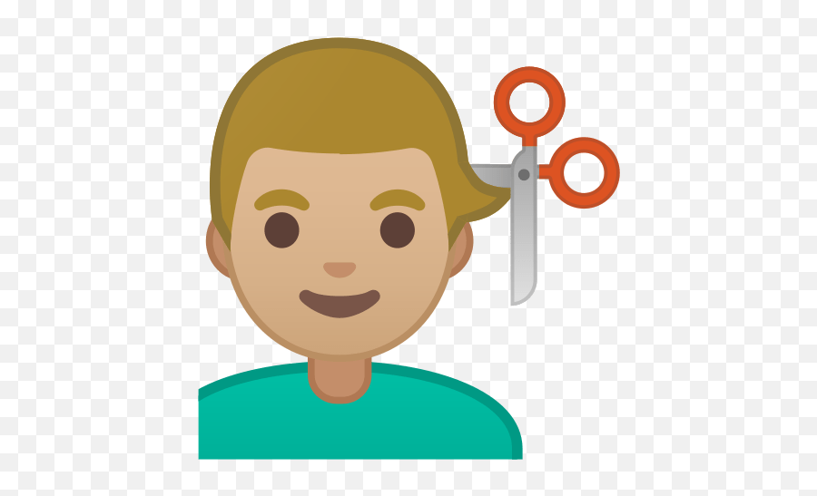 U200d Man Getting Haircut Emoji With Medium - Light Skin,Easy Nail Designs For Kids Emoji