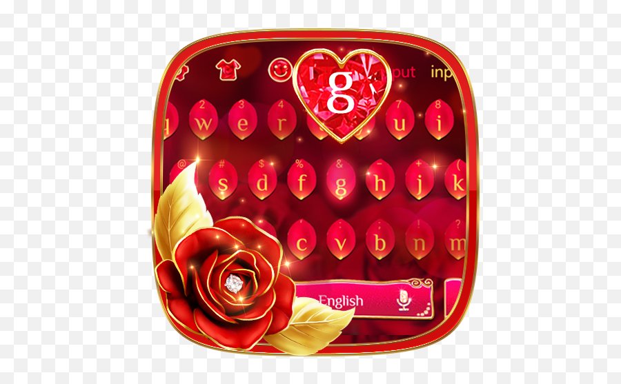 Luxurious Red Rose Keyboard Theme 10001002 Download - Girly Emoji,Fabulous Emoji Copy And Paste