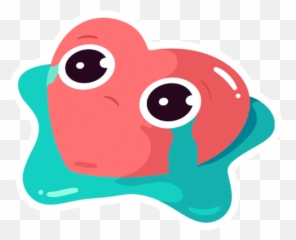 Crying Heart Sad Heart Sticker - Crying Heart Crying Sad Emoji,How To Copy Crying Loudly Emoji Into Facebook
