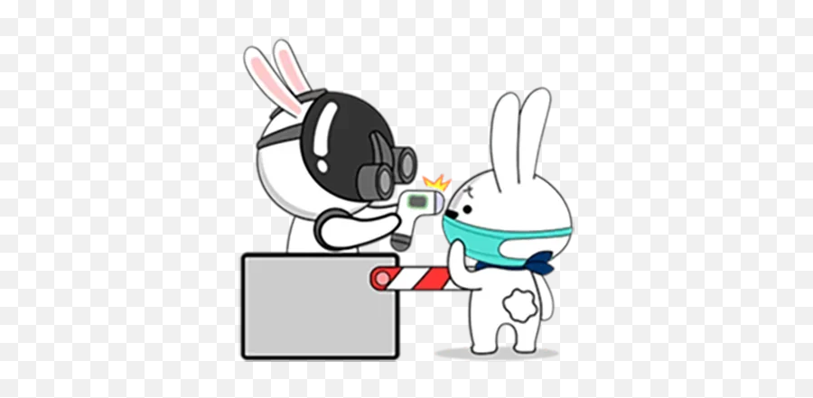 Telegram Sticker 38 From Collection Coronavirus Bunny Emoji,Cony Emoticon Line