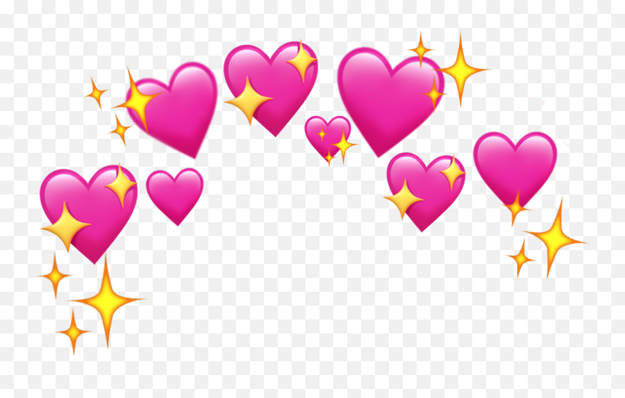 Emoji Crown Pinkheart 285274003046211 By Louisouw,Pink Sparkle Heart Emoji