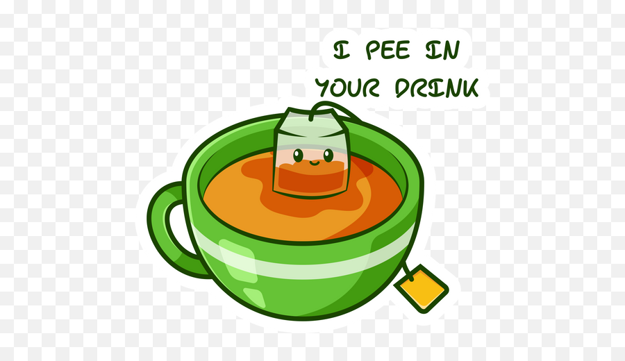 Tea I Pee In Your Drink Sticker - Sticker Mania Emoji,Chrome Emoji Smile With Tear