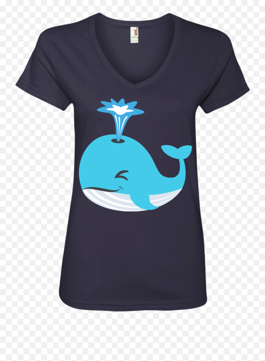 Whale Blow Hole Spray Emoji Ladies V - Cute Snoopy Tshirts For Women,Hole Emoji
