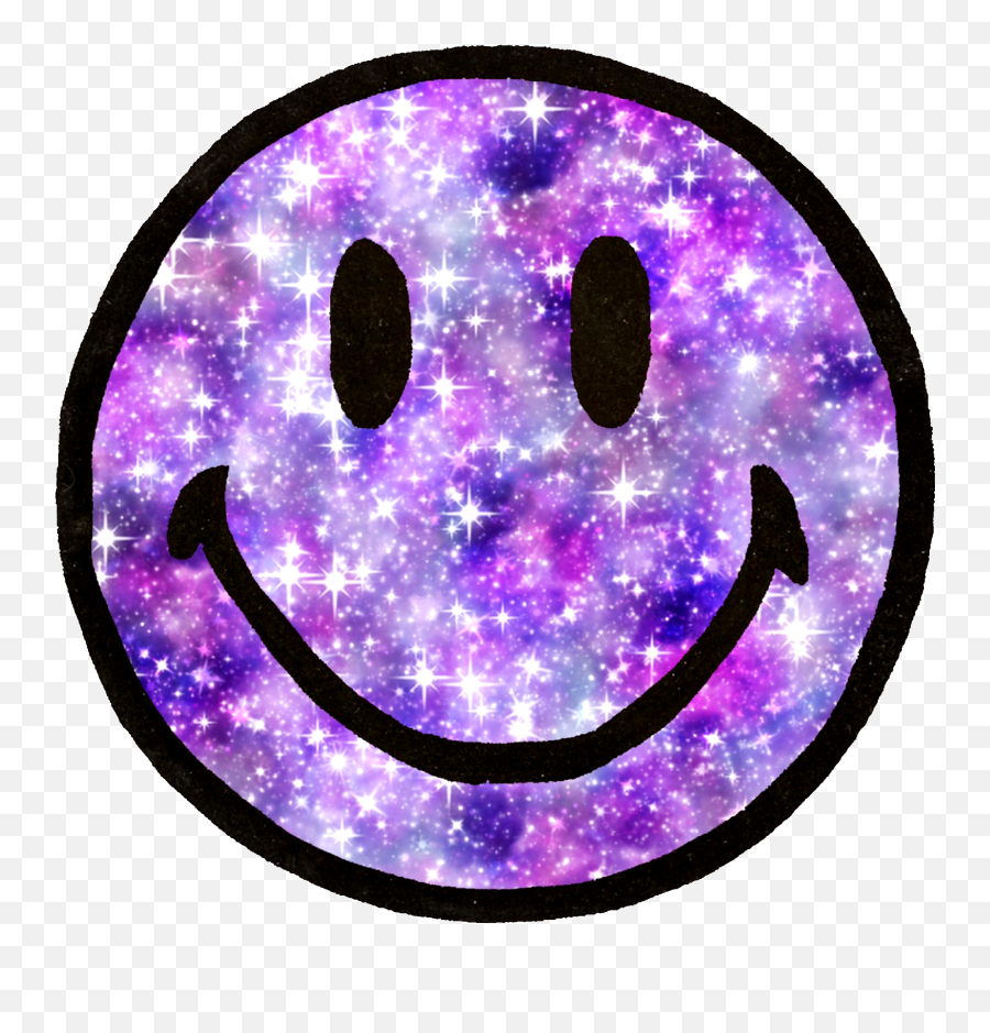 Smiley Smileyface Purple Stardust Sticker By Kelybely - Rainbow Glitter Rainbow Smiley Face Emoji,Stardust Emoji