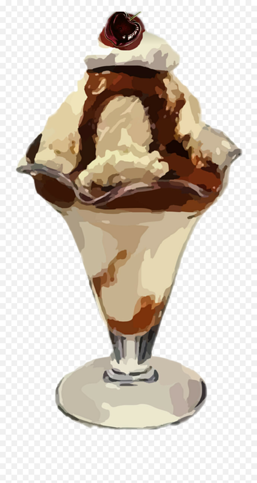 Chocolate Ice Cream Sticker - Ice Cream Sundae Png Emoji,Chocolate Ice Cream Emoji