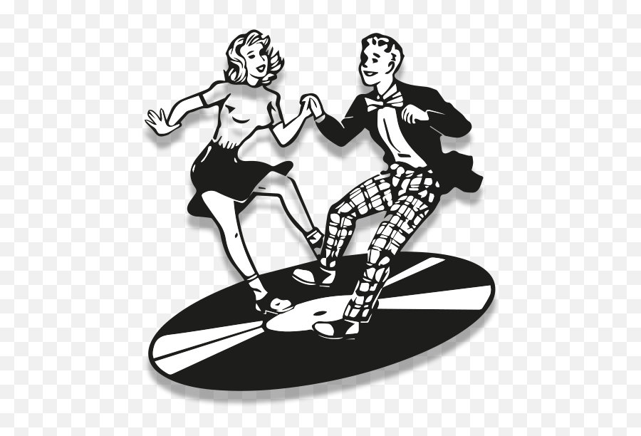 Retro Vintage Sticker By Constance Keller - Sock Hop Emoji,Dancing Couple Emoji