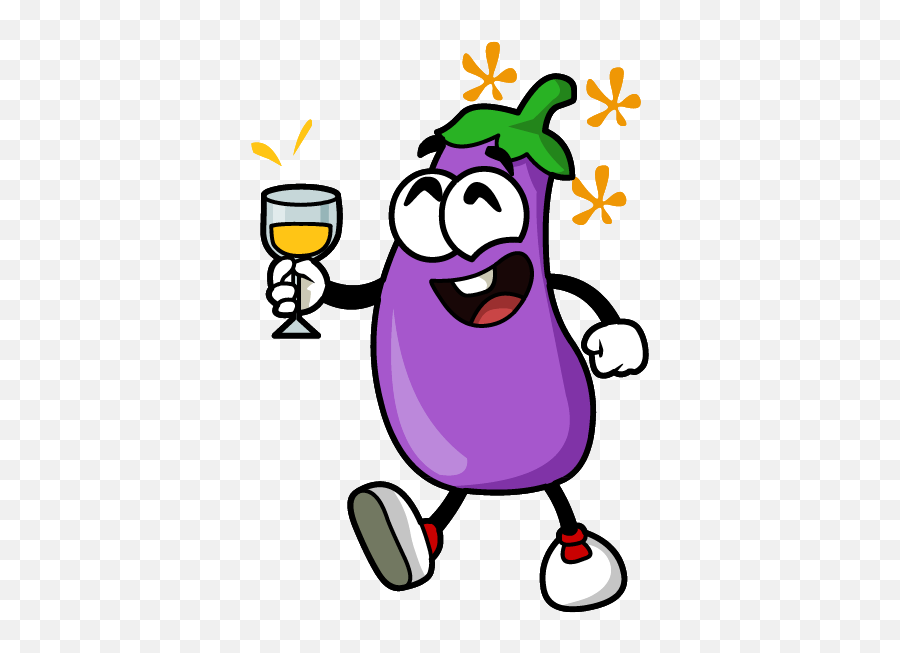 Eggplant Stickers By Hyper Interactive Llc - Wine Glass Emoji,Standing Ovation Emoji