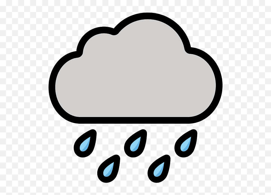 Cloud With Rain - Weer Regenwolken Met Regen En Zon Emoji,Rain Emoji