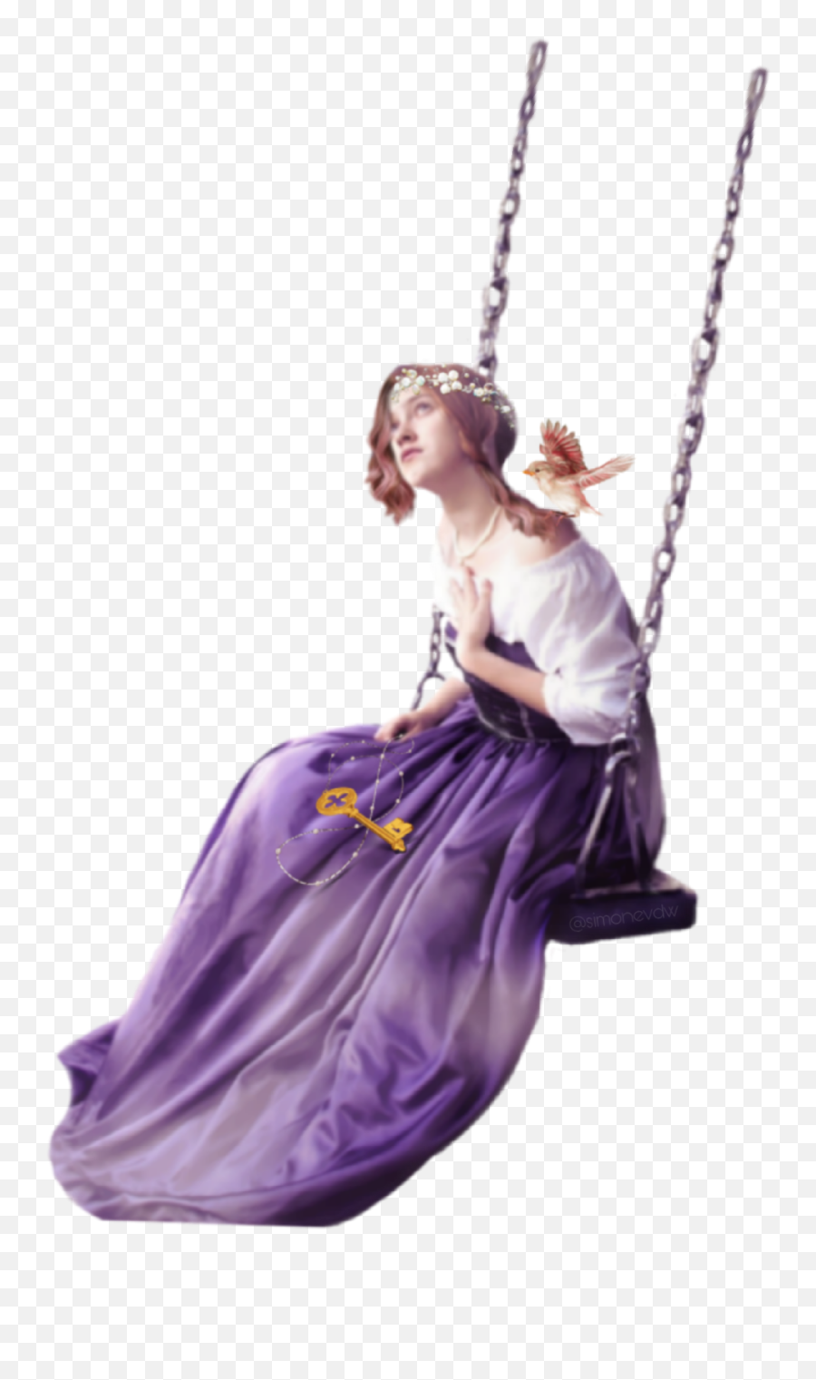 Swing Woman Sticker - Girl On Swing Png Emoji,Ball And Chain Emoji