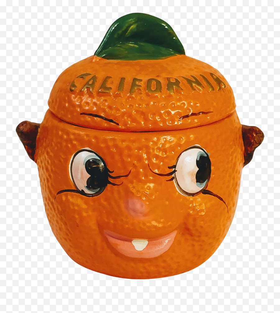 Anamorphic California Orange Sugar Bowl - Happy Emoji,Emoticon With Bowl Images