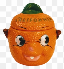 Anamorphic California Orange Sugar Bowl - Happy Emoji,Emoticon With Bowl Images