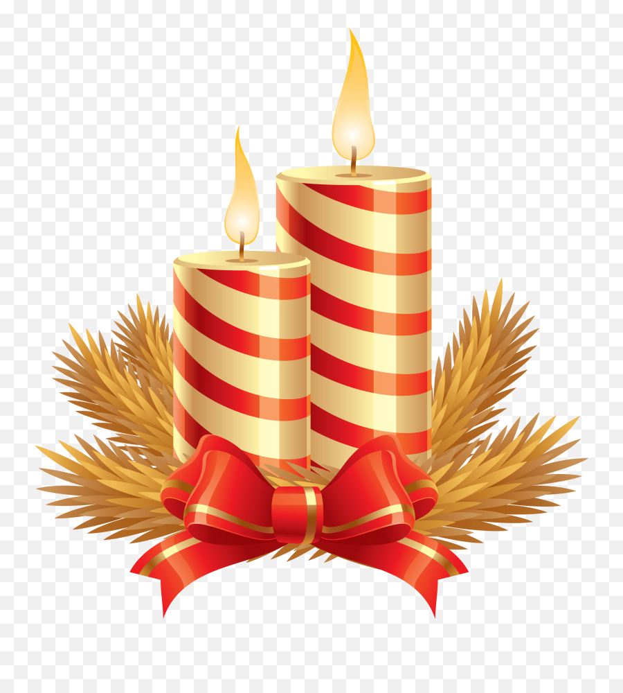 Gold Christmas Candle Png Clipart - Birth Day Candle Png Emoji,Christmas Candle Emojis