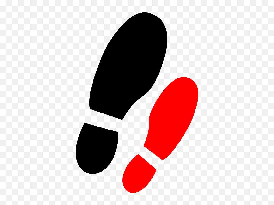 Shoe Print Redblack Clip Art At Clkercom - Vector Clip Art Illustrations Of Red Shoe Prints Emoji,Emoji Art Free High Heeled Boots Clipart
