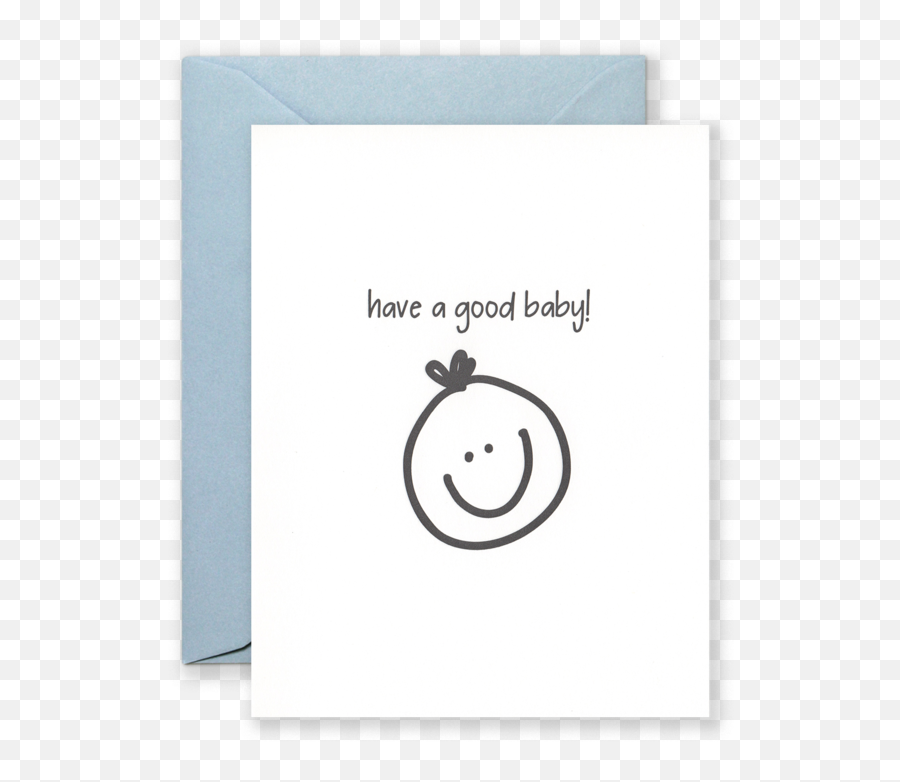 Have A Good Baby Greeting Card - Blue Picture Frame Emoji,Chew Emoticon Enamel Pin