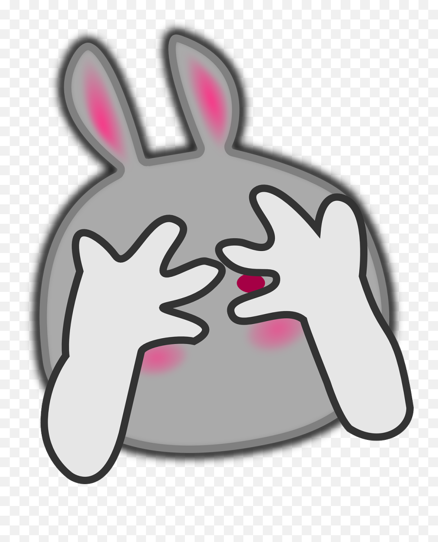 Pink Rabits And Hares Easter Bunny Png - Shy Clipart Png Emoji,Bunny Emoticon