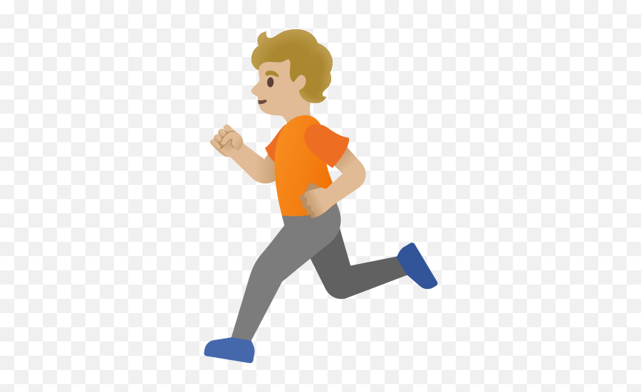 Person Running Light Skin Tone Medium - Emoji Running Man,Emoticon Running Happy Man