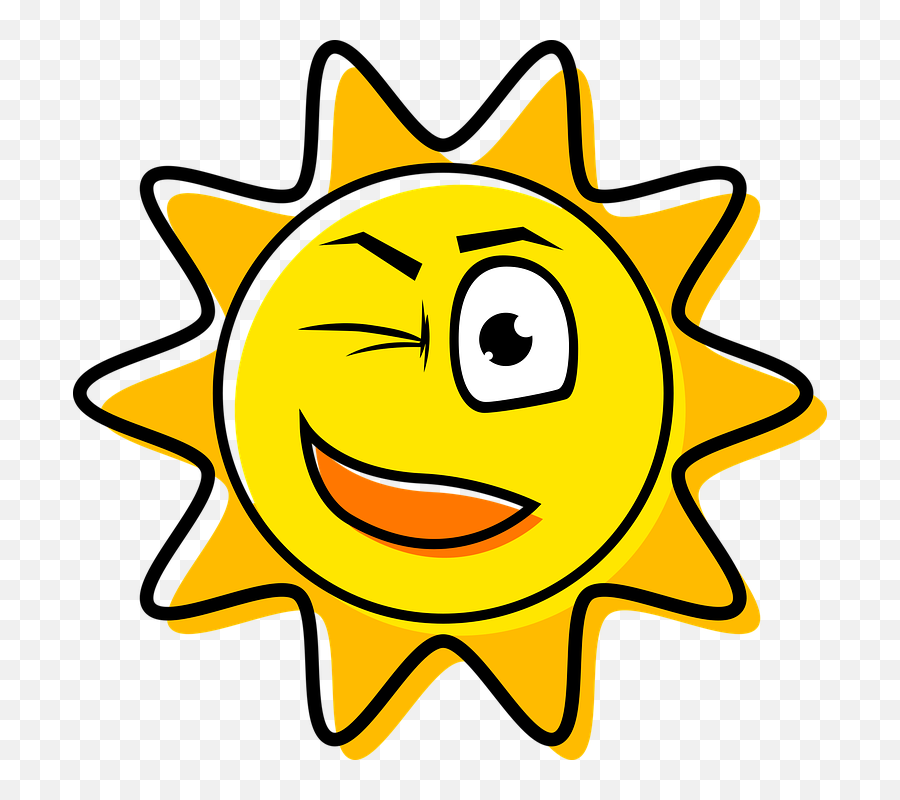 Winking Emoji Sun Clipart Free Svg File - Clip Art,Winking Emoji