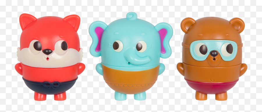 Squish U0026 Splash Bath Toys 3 Animals Land Of B Emoji,Eyes Emoticon Impressed