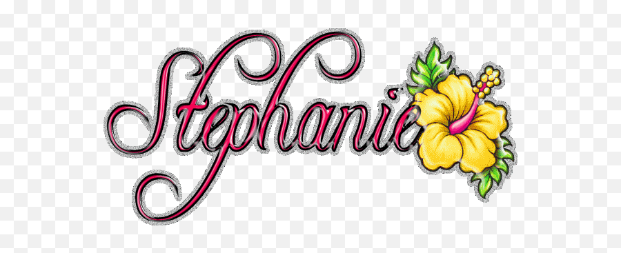 Flower Name Art Writing Fonts Neon Signs - Stephanie Name Art Emoji,Child Named Emoji