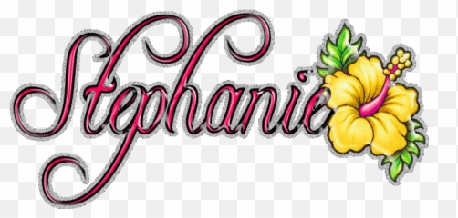 Flower Name Art Writing Fonts Neon Signs - Stephanie Name Art Emoji,Child Named Emoji