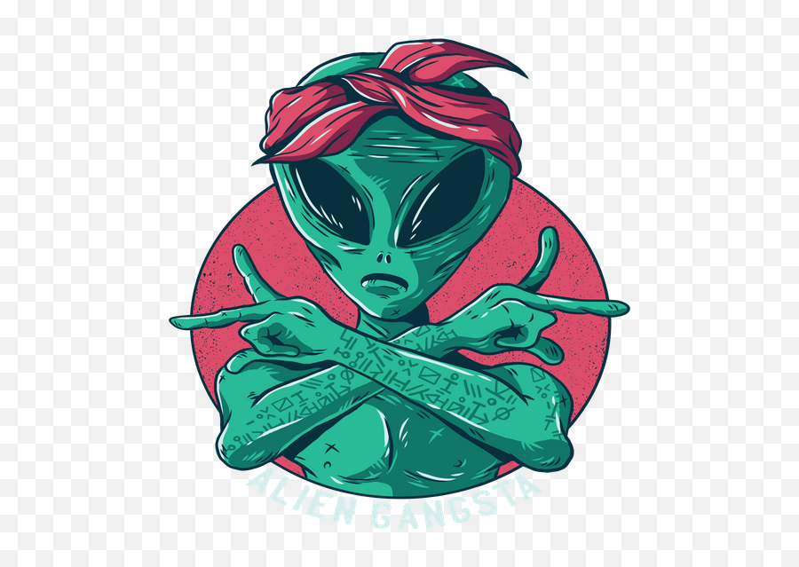 Alien Gangsta Sticker By Beauty - White 3x3 Alien Alien Gangsta Emoji,Ty Hunter Emoji