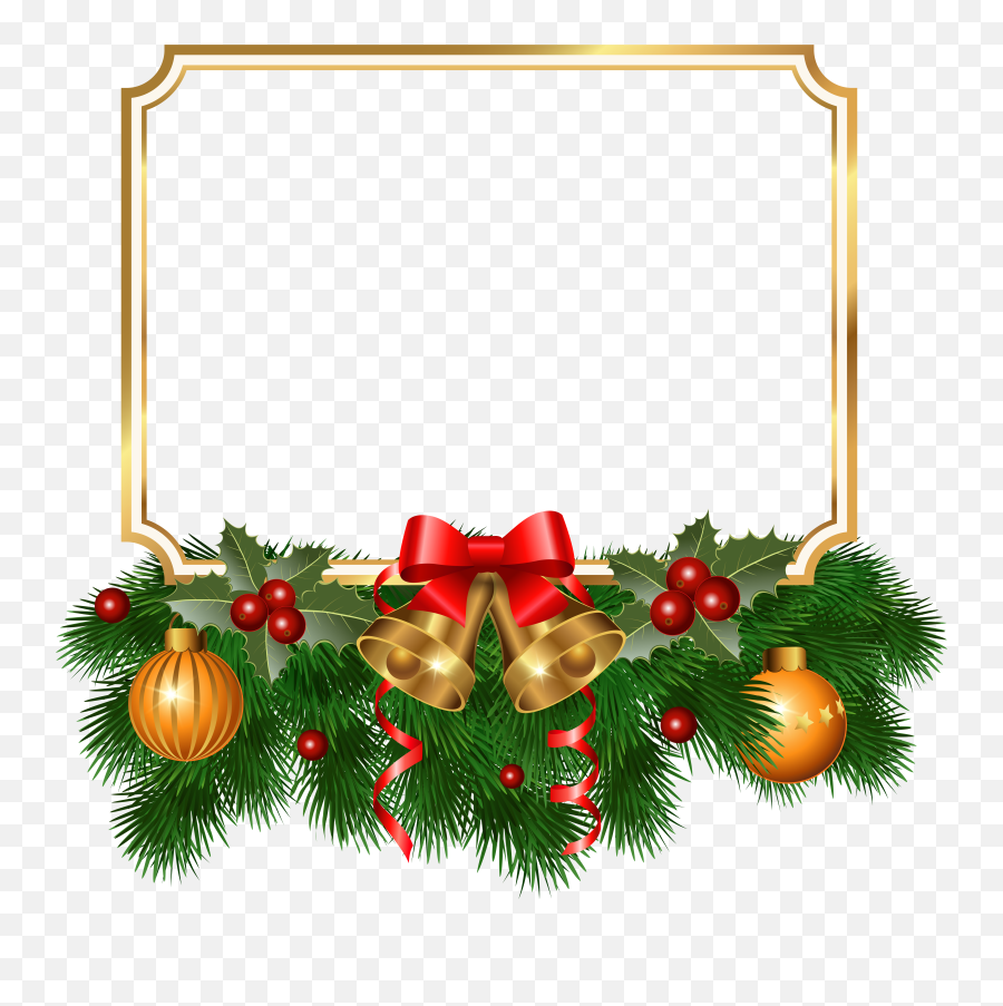 Free Transparent Wedding Invitation Png - Frame Christmas Border Png Emoji,Emoji Christmas Notes Bee