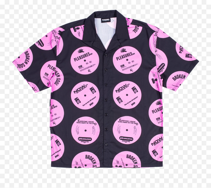 Side A Button Down - Pleasures Side A Button Down Pink Emoji,Hang Ten Emoticon