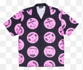 Side A Button Down - Pleasures Side A Button Down Pink Emoji,Hang Ten Emoticon