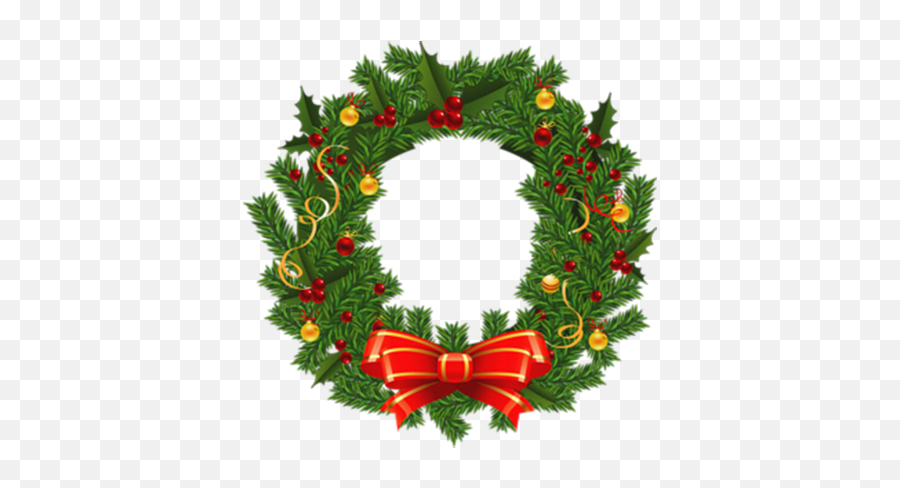 Plantes Guirlande Noël Sans Gratter - Christmas Wreath Emoji Christmas Wreath Transparent Background,Christmas Tree Emoji