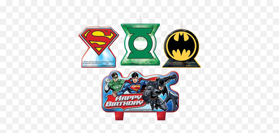 Justice League Party Candle Set - Superman Emoji,Justice Emoji Party Supplies