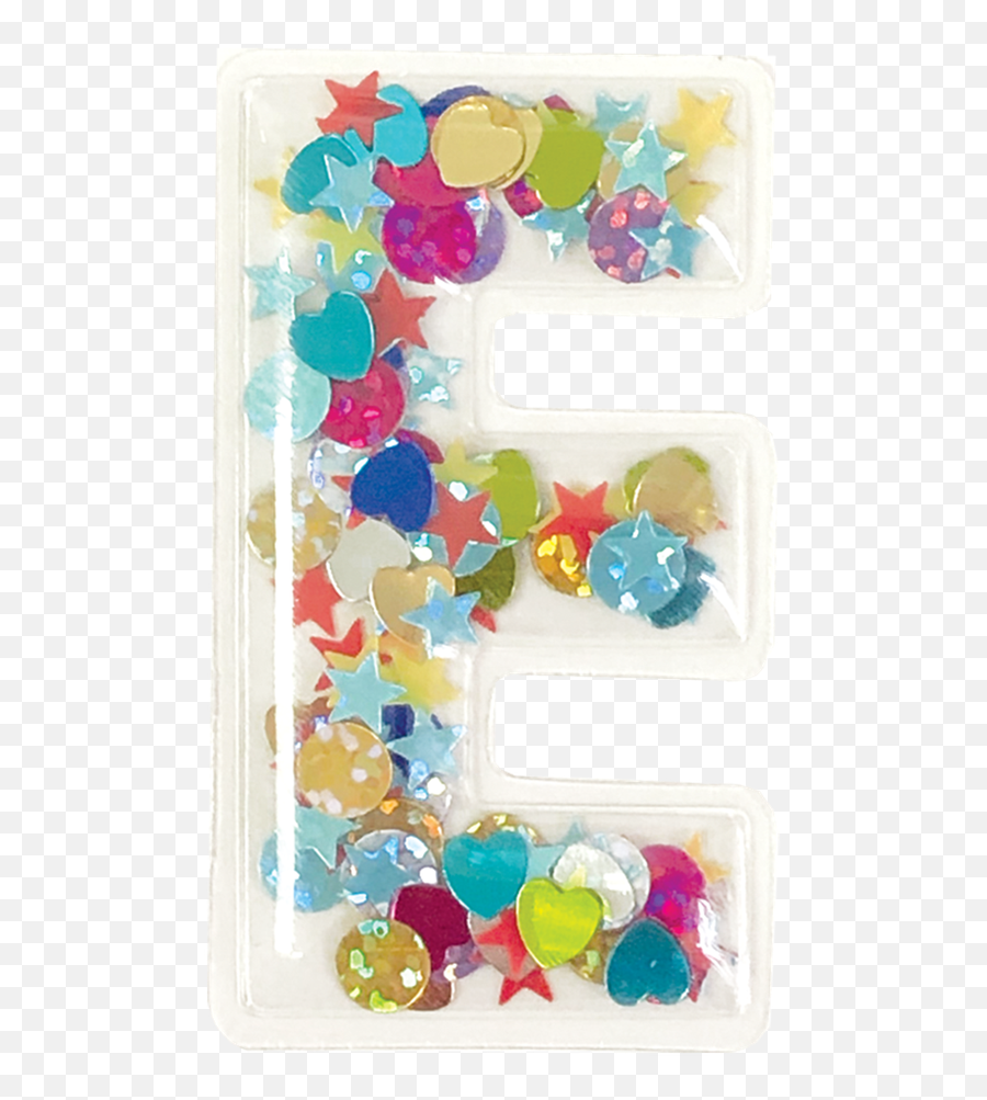 E Initial Confetti Sticker Patch - Dot Emoji,Puzzle Eraser Emoji