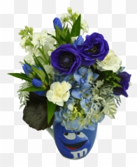 Blue Mu0026m Character Flower Mug Designed By Karinu0027s Florist - Blue Flower In Mug Emoji,Hawaiian Flower Emoticon