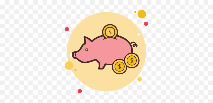 Money Box Icon In Circle Bubbles Style Emoji,Emoji Coin Bank