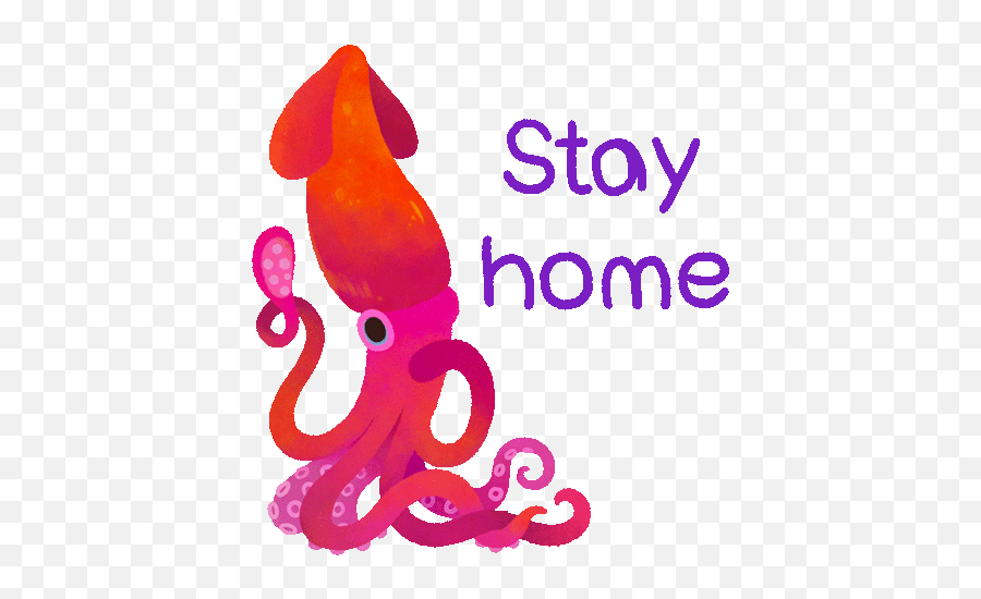 Stay Home Stay Inside Sticker - Stay Home Stay Inside Be Emoji,Squid Emoji