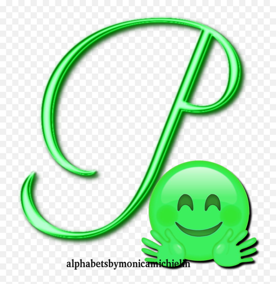Monica Michielin Alphabets Green Smile Hands Alphabet Emoji,P Emoji Transparent