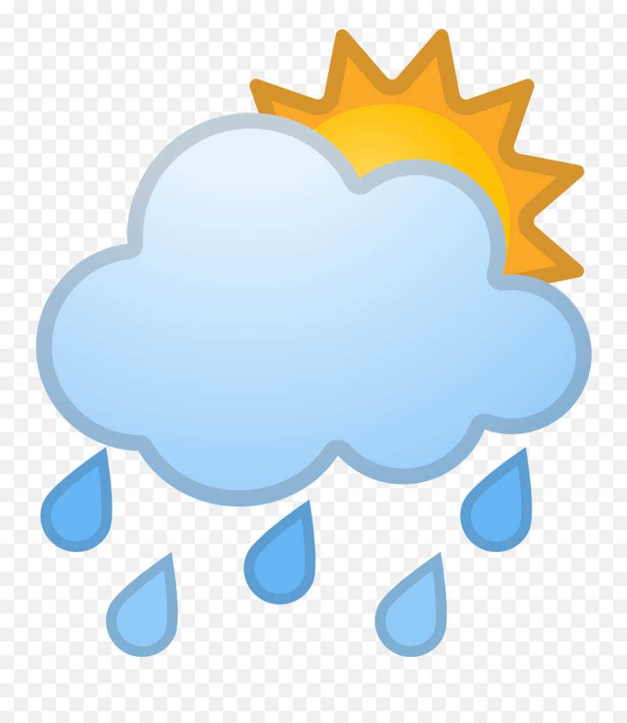 Sun Behind Rain Cloud Emoji Meaning - Cartoon Rain Cloud And Sun,Lightning Emoji