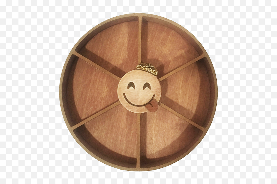 Six Sectional Round Wooden Gift Tray - N4 Planty Wooden Solid Emoji,Gift Emoji