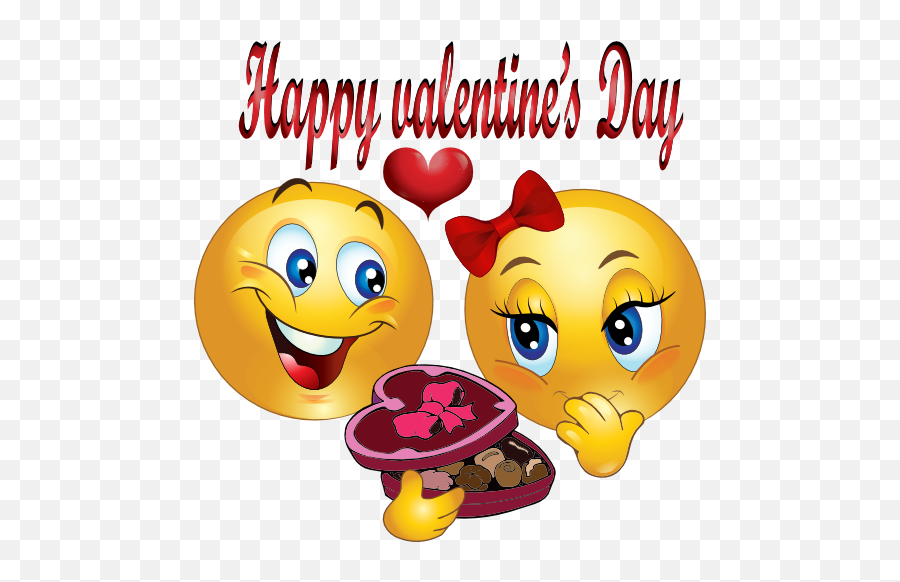 Happy Valentine Smiley Emoticon Clipart - Valentine Day Emoji Png,Valentine Emoticon