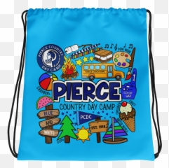 Pierce Day Camp Collage Drawstring Bag - Jon B Rigged Fishing Logo Emoji,Emoji Drawstring Backpacks