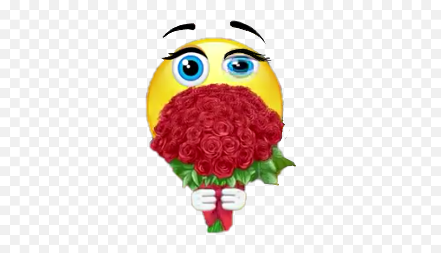Emoji Apaixonado Flores Sticker By Universodejan - Happy,Red Flowers Emoji